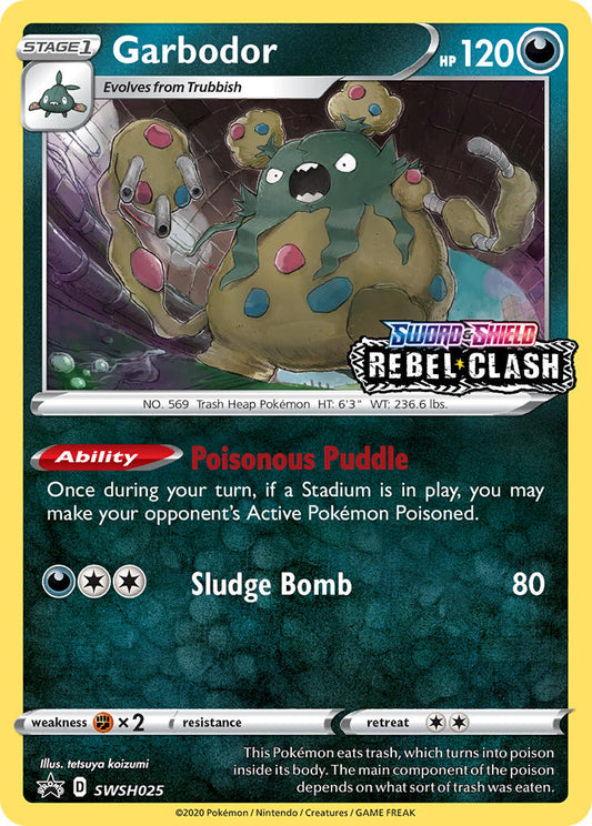 (025) Pokemon TCG SWSH Black Star Promos Single: Garbodor  Promo