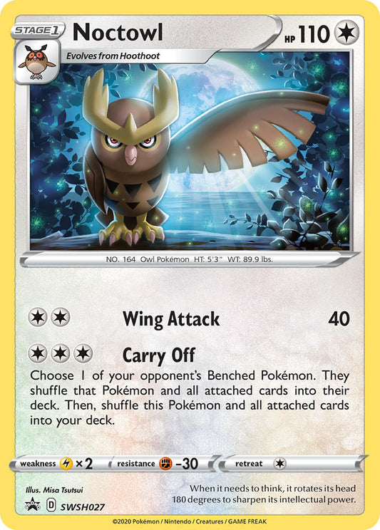 (027) Pokemon TCG SWSH Black Star Promos Single: Noctowl  Promo