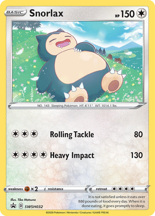 (032) Pokemon TCG SWSH Black Star Promos Single: Snorlax  Promo