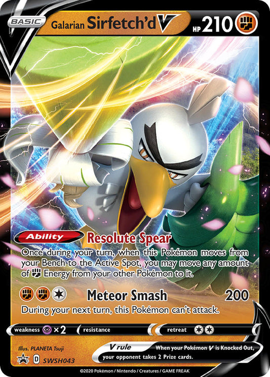 (043) Pokemon TCG SWSH Black Star Promos Single: Galarian Sirfetch'd V  Promo