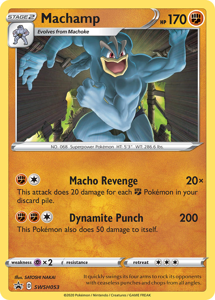 (053) Pokemon TCG SWSH Black Star Promos Single: Machamp  Promo