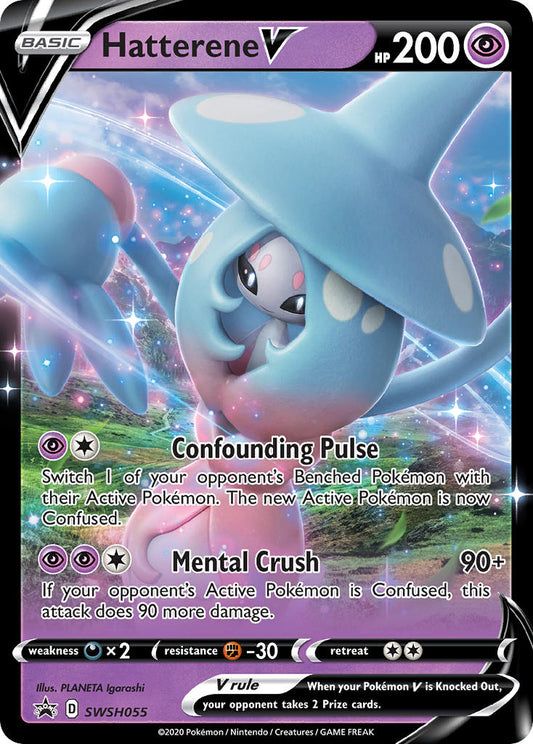 (055) Pokemon TCG SWSH Black Star Promos Single: Hatterene V  Promo