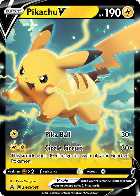 (063) Pokemon TCG SWSH Black Star Promos Single: Pikachu V  Promo