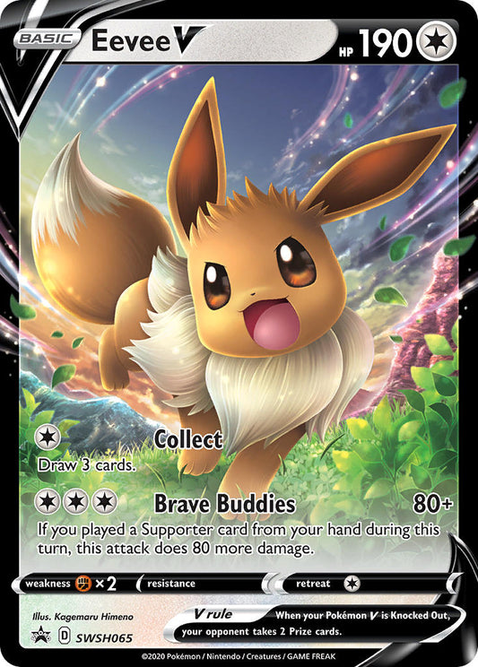 (065) Pokemon TCG SWSH Black Star Promos Single: Eevee V  Promo