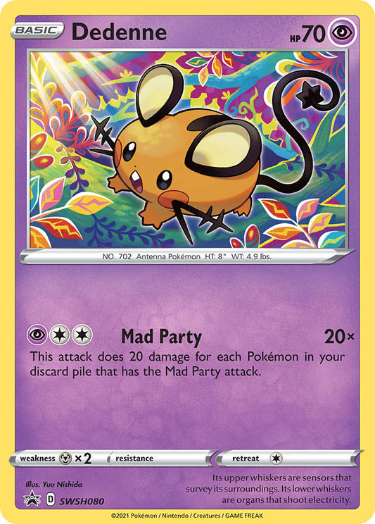 (080) Pokemon TCG SWSH Black Star Promos Single: Dedenne  Promo