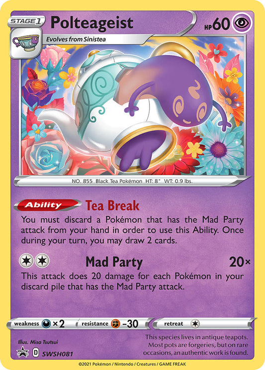 (081) Pokemon TCG SWSH Black Star Promos Single: Polteageist  Promo