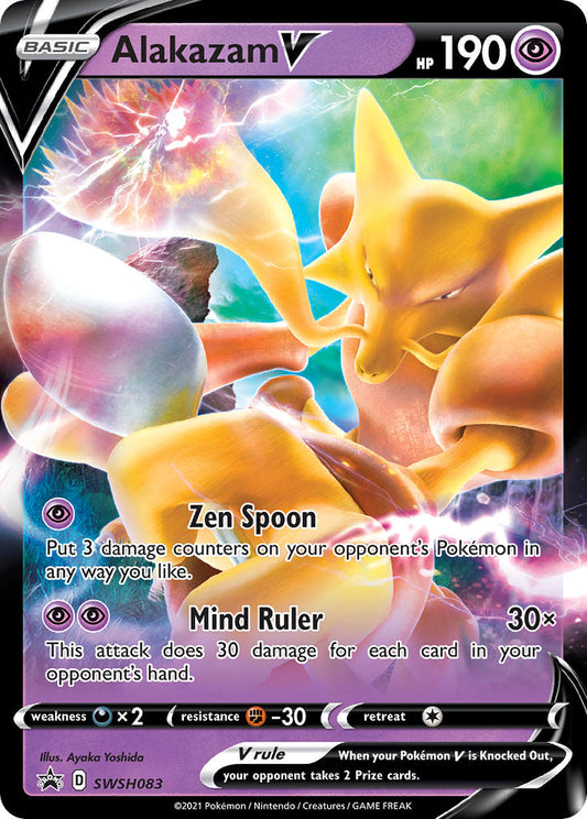 (083) Pokemon TCG SWSH Black Star Promos Single: Alakazam V  Promo