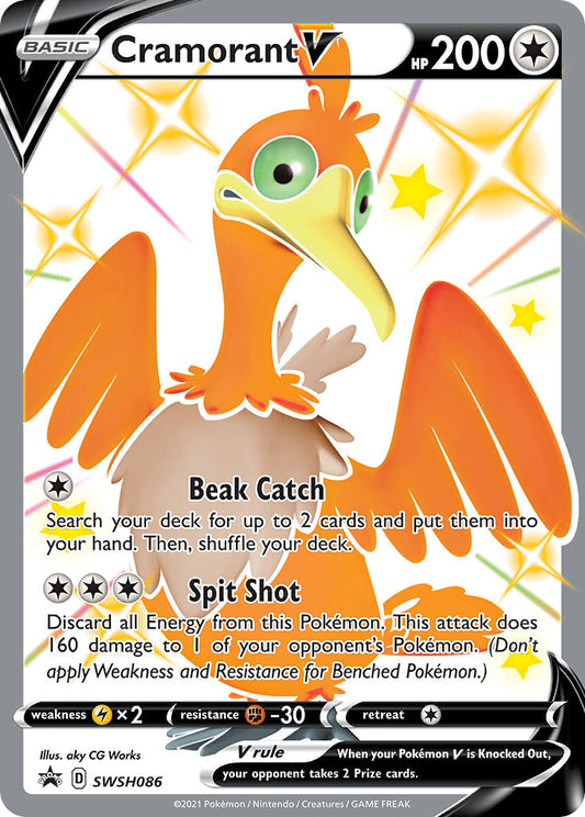 (086) Pokemon TCG SWSH Black Star Promos Single: Cramorant V  Promo