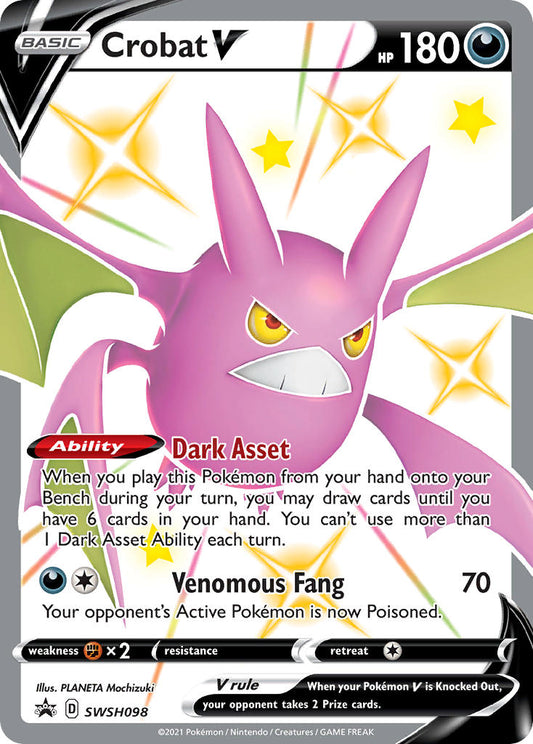 (098) Pokemon TCG SWSH Black Star Promos Single: Crobat V  Promo