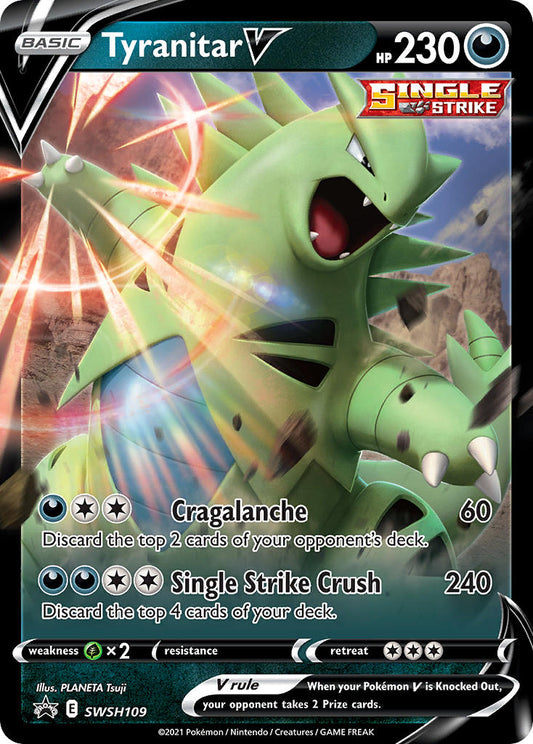 (109) Pokemon TCG SWSH Black Star Promos Single: Tyranitar V  Promo