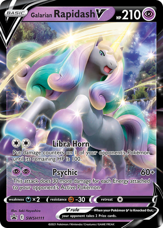 (111) Pokemon TCG SWSH Black Star Promos Single: Galarian Rapidash V  Promo