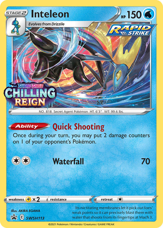 (113) Pokemon TCG SWSH Black Star Promos Single: Inteleon  Promo