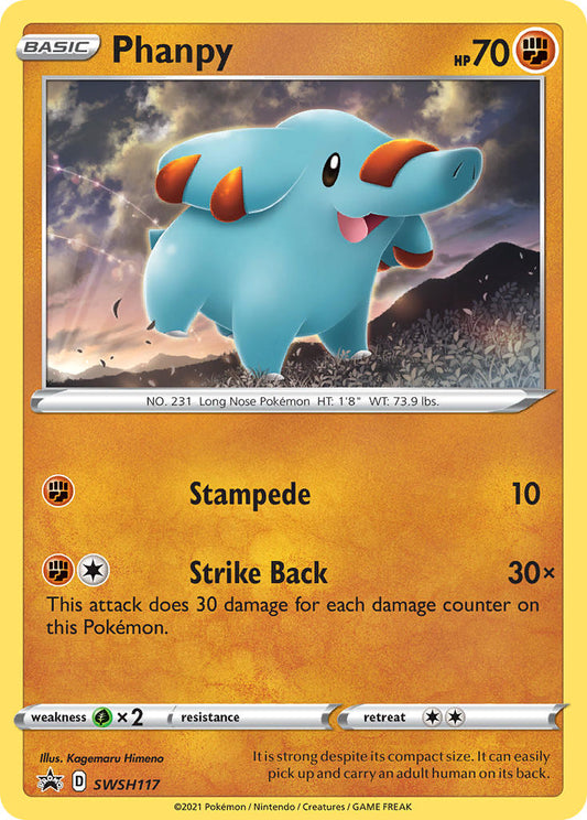 (117) Pokemon TCG SWSH Black Star Promos Single: Phanpy  Promo