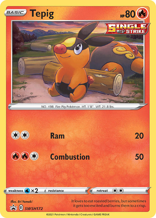 (172) Pokemon TCG SWSH Black Star Promos Single: Tepig  Promo