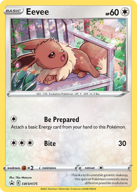 (175) Pokemon TCG SWSH Black Star Promos Single: Eevee  Promo
