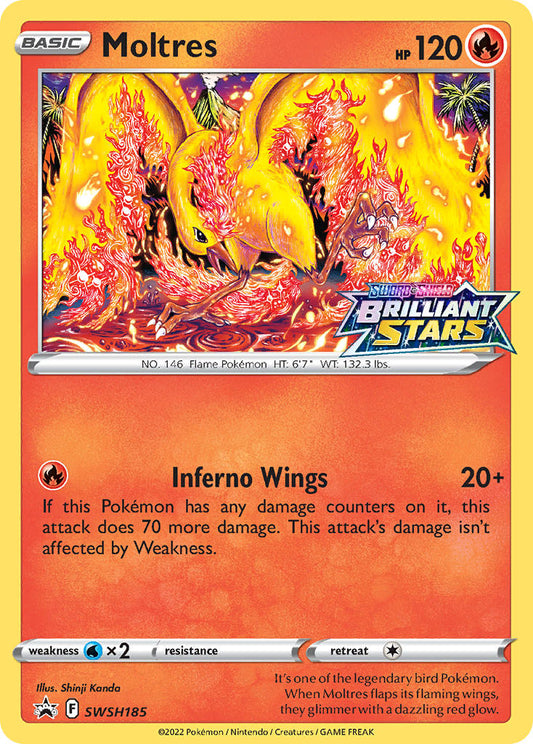 (185) Pokemon TCG SWSH Black Star Promos Single: Moltres  Promo
