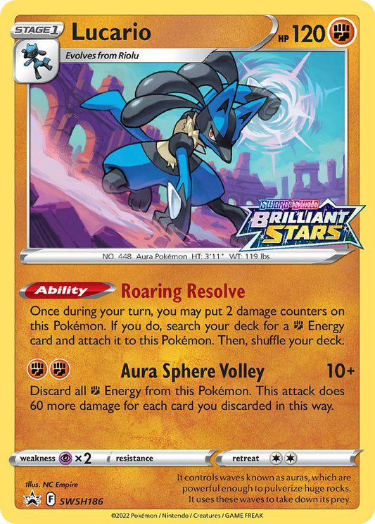 (186) Pokemon TCG SWSH Black Star Promos Single: Lucario  Promo
