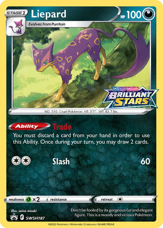 (187) Pokemon TCG SWSH Black Star Promos Single: Liepard  Promo