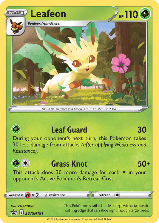 (191) Pokemon TCG SWSH Black Star Promos Single: Leafeon  Promo