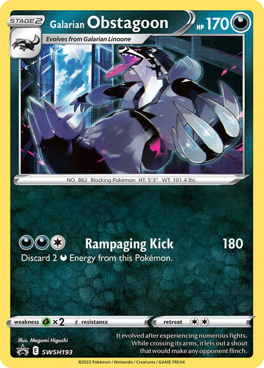 (193) Pokemon TCG SWSH Black Star Promos Single: Galarian Obstagoon  Promo