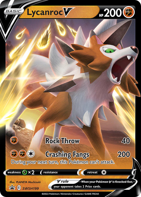 (199) Pokemon TCG SWSH Black Star Promos Single: Lycanroc V  Promo