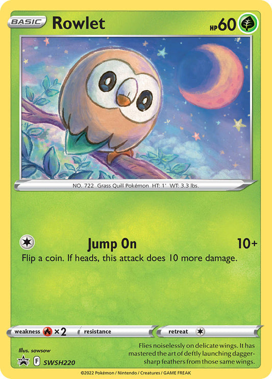 (220) Pokemon TCG SWSH Black Star Promos Single: Rowlet  Promo