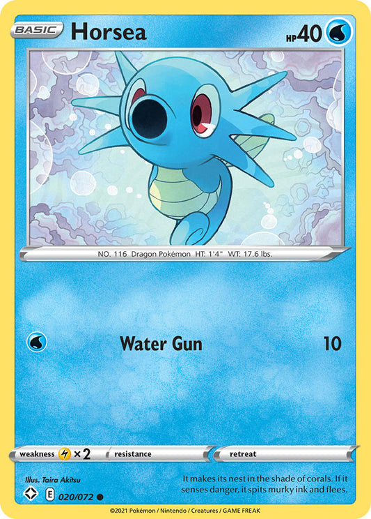 (020/072) Pokemon TCG Shining Fates Single: Horsea  Common