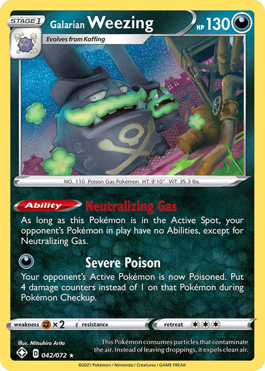 (042/072) Pokemon TCG Shining Fates Single: Galarian Weezing Reverse Holo Holo Rare