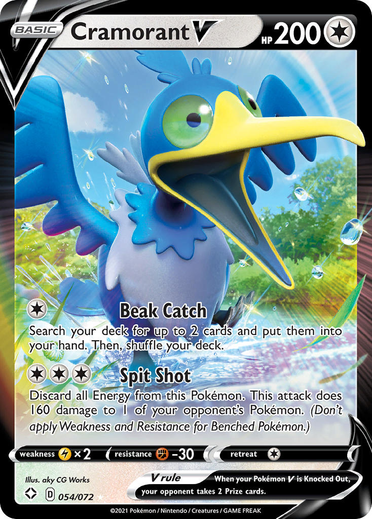 (054/072) Pokemon TCG Shining Fates Single: Cramorant V  Ultra Rare
