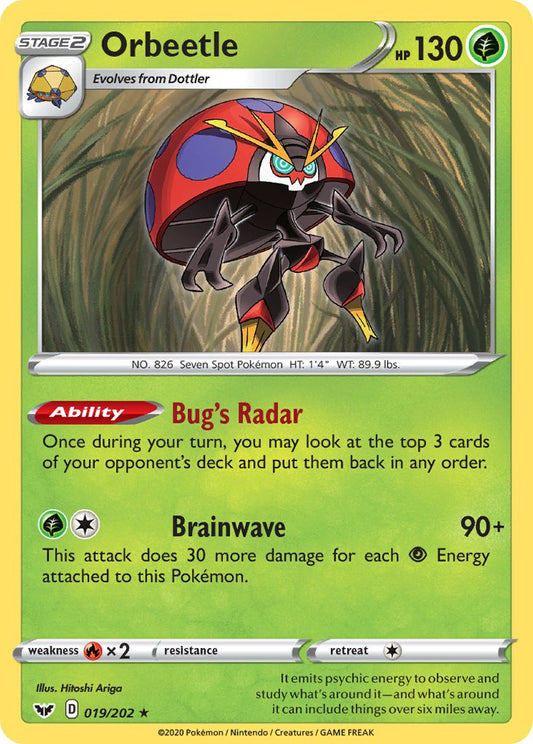 (019/202) Pokemon TCG Sword & Shield Single: Orbeetle Reverse Holo Rare