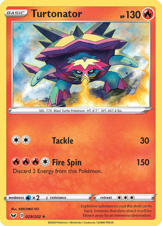 (029/202) Pokemon TCG Sword & Shield Single: Turtonator Reverse Holo Rare