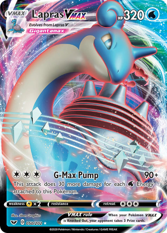 (050/202) Pokemon TCG Sword & Shield Single: Lapras VMAX  Ultra Rare