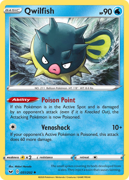 (051/202) Pokemon TCG Sword & Shield Single: Qwilfish  Uncommon