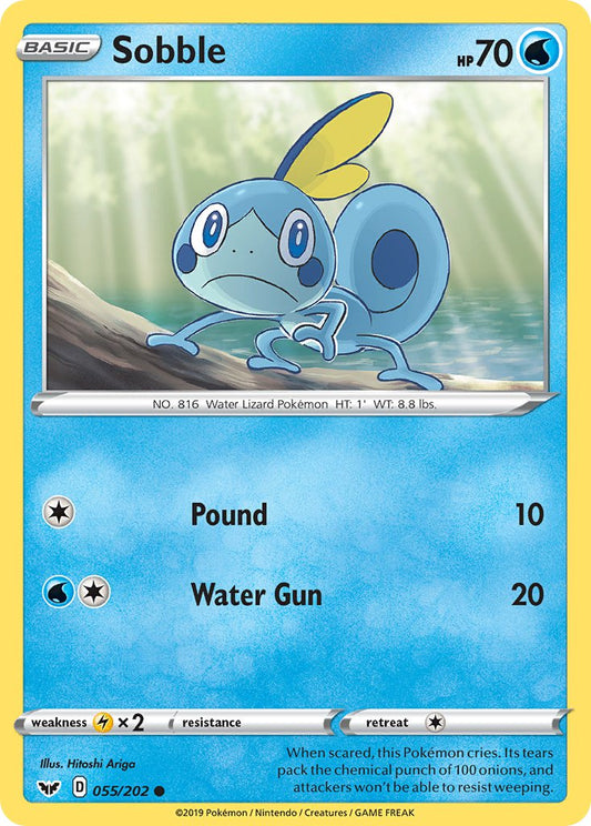 (055/202) Pokemon TCG Sword & Shield Single: Sobble Reverse Holo Common