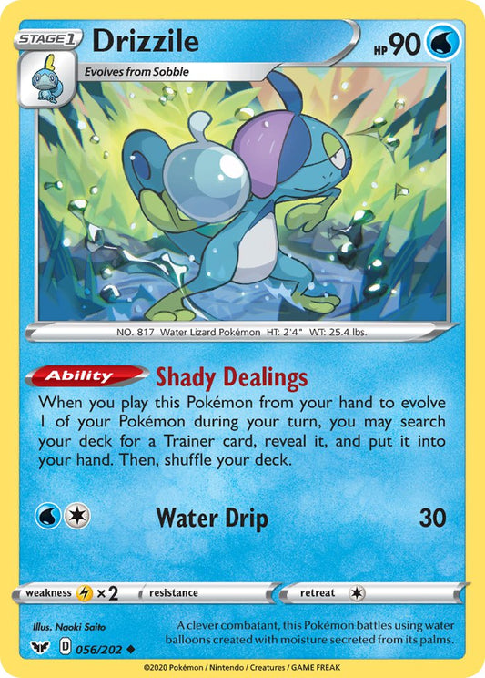 (056/202) Pokemon TCG Sword & Shield Single: Drizzile Reverse Holo Uncommon