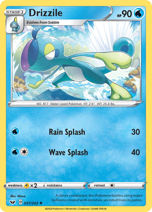 (057/202) Pokemon TCG Sword & Shield Single: Drizzile Reverse Holo Uncommon
