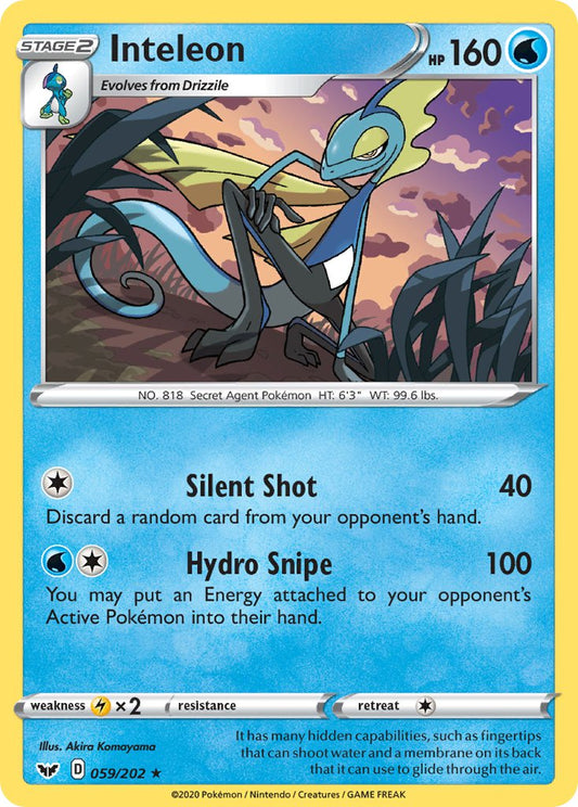 (059/202) Pokemon TCG Sword & Shield Single: Inteleon Reverse Holo Rare