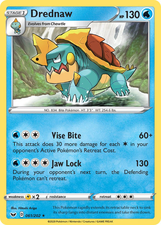 (061/202) Pokemon TCG Sword & Shield Single: Drednaw Reverse Holo Rare