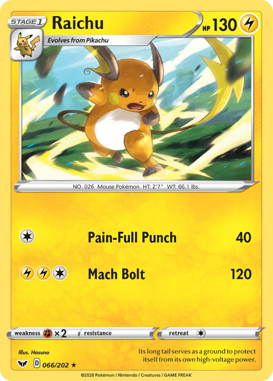 (066/202) Pokemon TCG Sword & Shield Single: Raichu  Rare