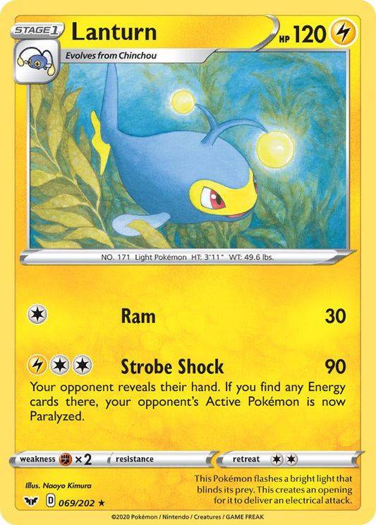 (069/202) Pokemon TCG Sword & Shield Single: Lanturn  Rare