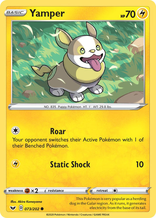 (073/202) Pokemon TCG Sword & Shield Single: Yamper Reverse Holo Common