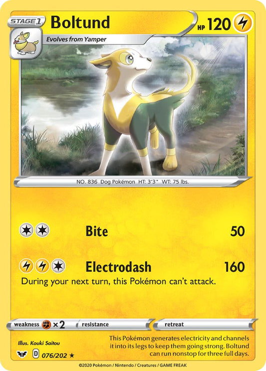 (076/202) Pokemon TCG Sword & Shield Single: Boltund  Holo Rare