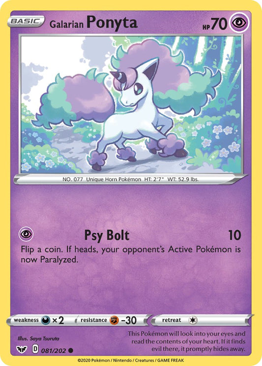 (081/202) Pokemon TCG Sword & Shield Single: Galarian Ponyta  Common