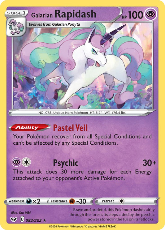(082/202) Pokemon TCG Sword & Shield Single: Galarian Rapidash  Rare
