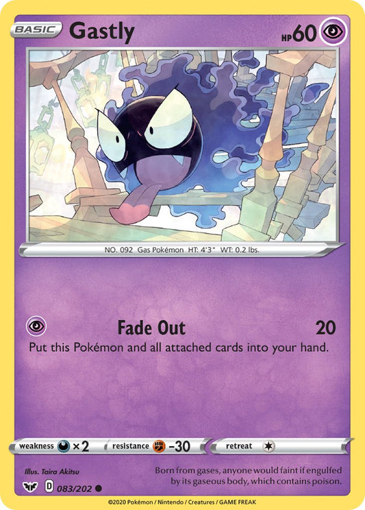 (083/202) Pokemon TCG Sword & Shield Single: Gastly Reverse Holo Common