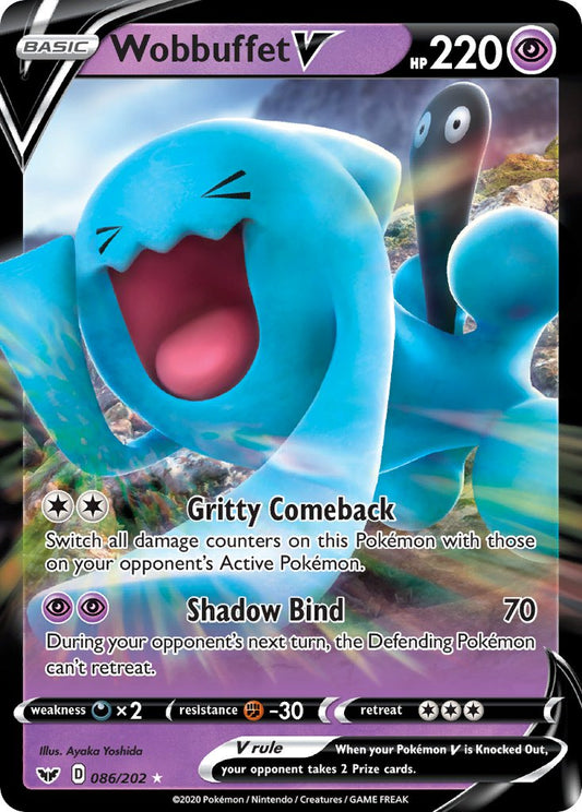 (086/202) Pokemon TCG Sword & Shield Single: Wobbuffet V  Ultra Rare