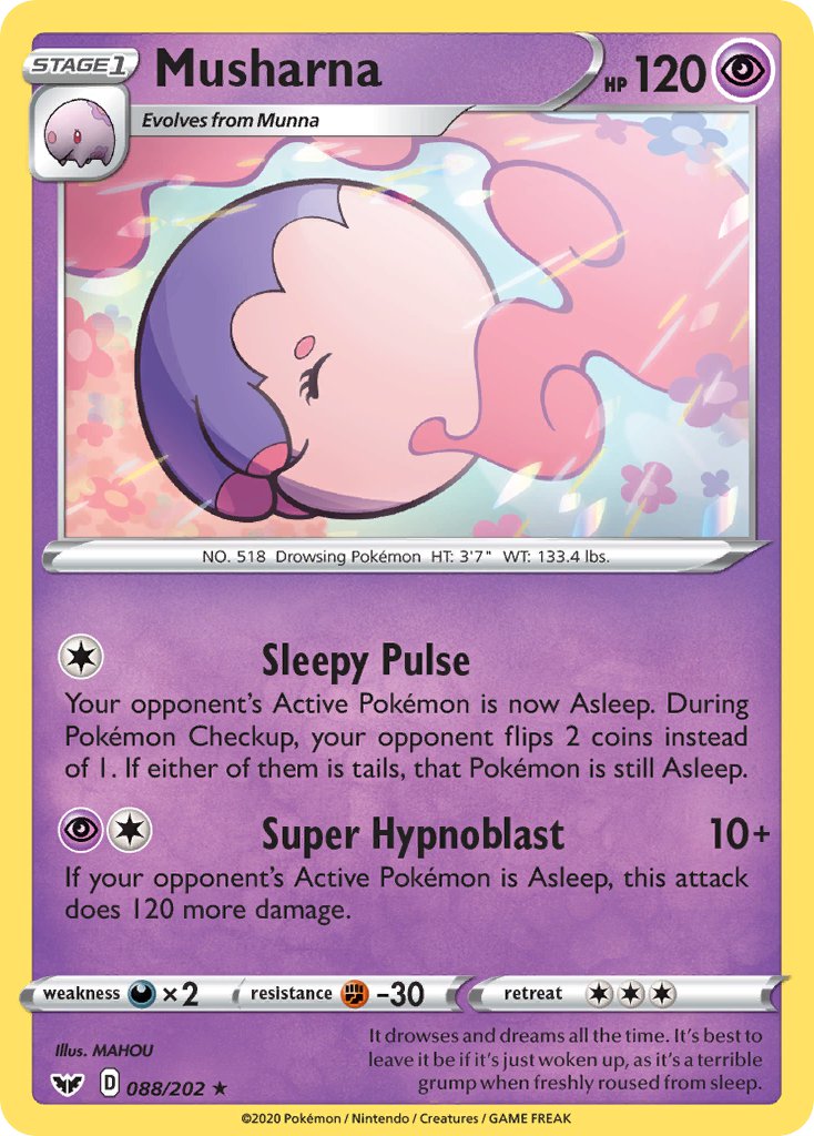 (088/202) Pokemon TCG Sword & Shield Single: Musharna  Rare