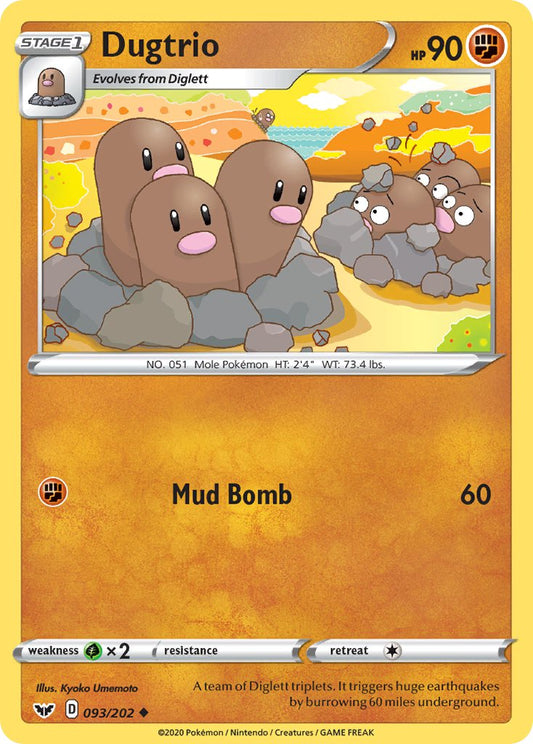 (093/202) Pokemon TCG Sword & Shield Single: Dugtrio  Uncommon