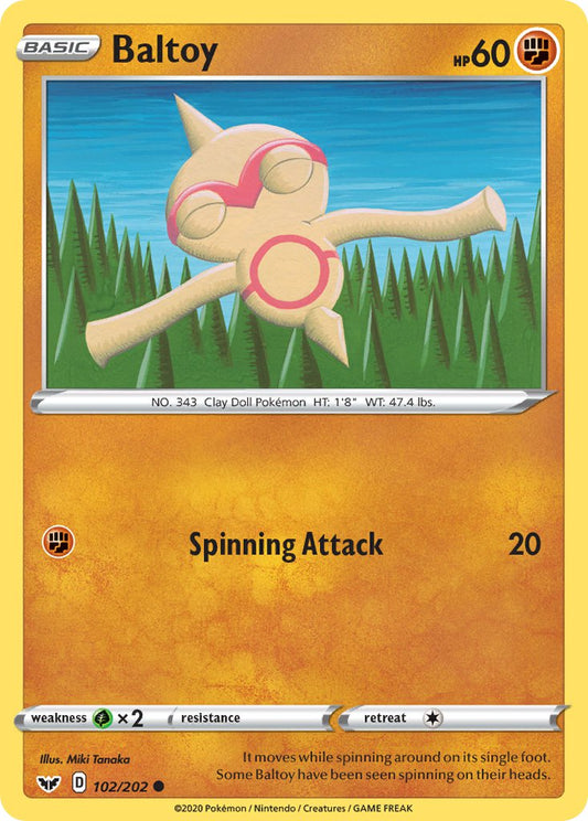 (102/202) Pokemon TCG Sword & Shield Single: Baltoy  Common