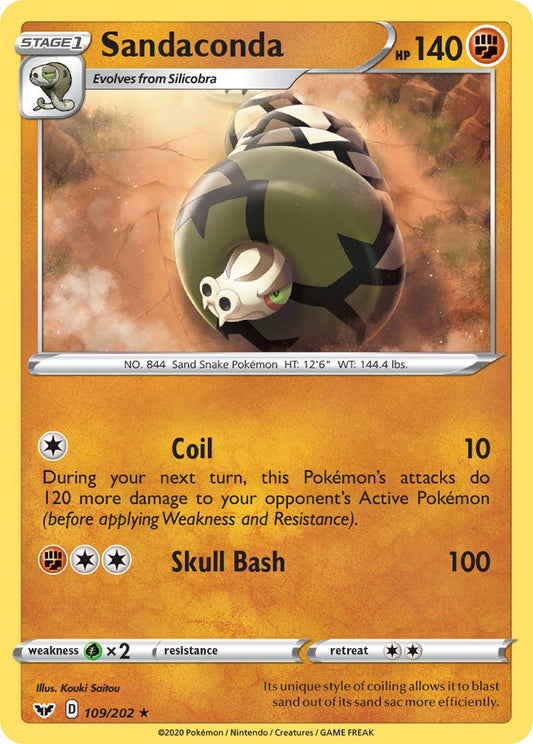 (109/202) Pokemon TCG Sword & Shield Single: Sandaconda Reverse Holo Rare